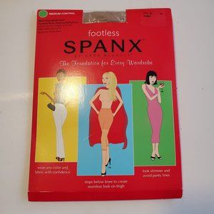 Spanx Footless Bodyshaping Pantyhose Hosiery Control Top Nude Size E